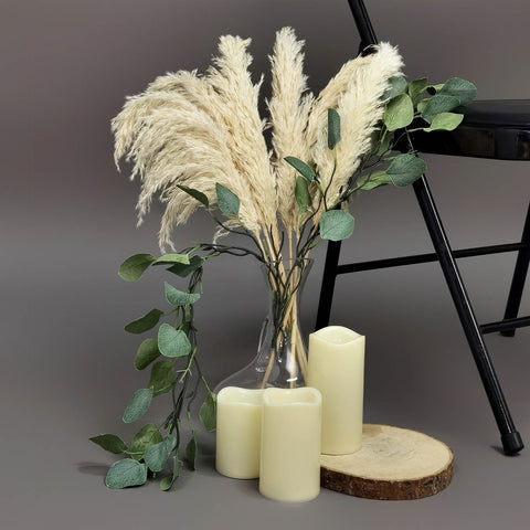 32" Natural Pampas Grass Sprays Dried Plant Stems