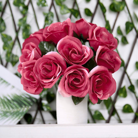 10 in tall Artificial Velvet Roses Flowers Bouquet