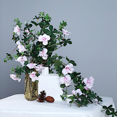 30 in tall Hanging Artificial Rhododendron Bush Vine Flowers