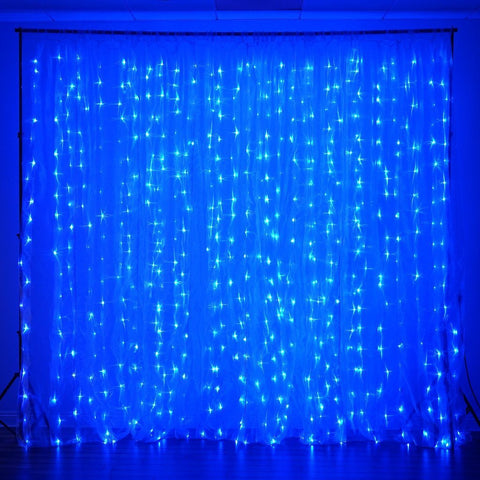 18 feet x 9 feet LED Lights with Organza Backdrop Curtain
