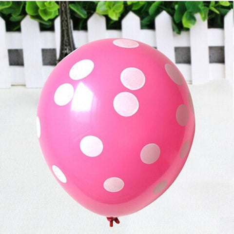 Polka Dots 12" tall Metallic Latex Balloons