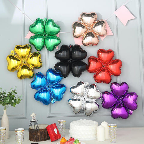 10 pcs 14.5 in wide Clover Mylar Foil Balloons