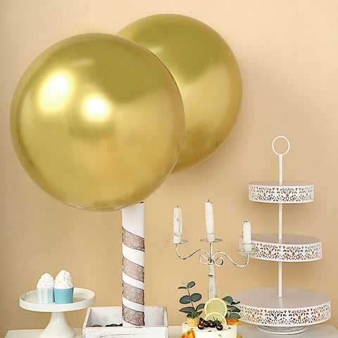 5 pcs 18" Chrome Metallic Latex Helium Air Balloons