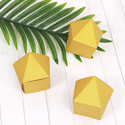 25 Glittered Geometric Party Favor Gift Boxes