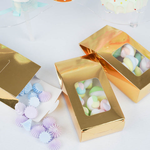 25 Metallic Tote Party Favor Gift Boxes with Window