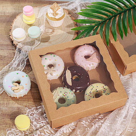 Disposable Bakery Cake Boxes with Window Favor Holders