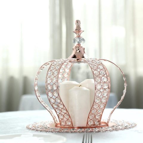 Crystal Beaded Metal Crown Cake Topper