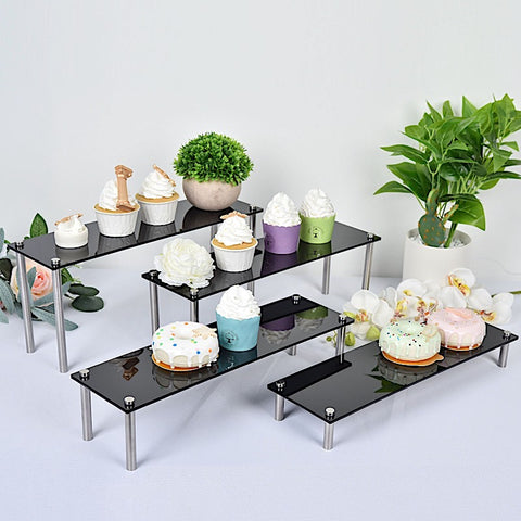 4 Acrylic Dessert Stands Cupcake Holders Display Riser