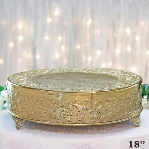 18" Gold Round Wedding Cake Stand Riser