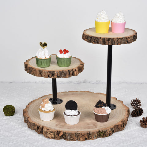 Natural Wood Dessert Display Stands