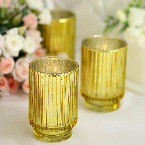 5 in Round Speckled Mercury Glass Votive Candle Holders