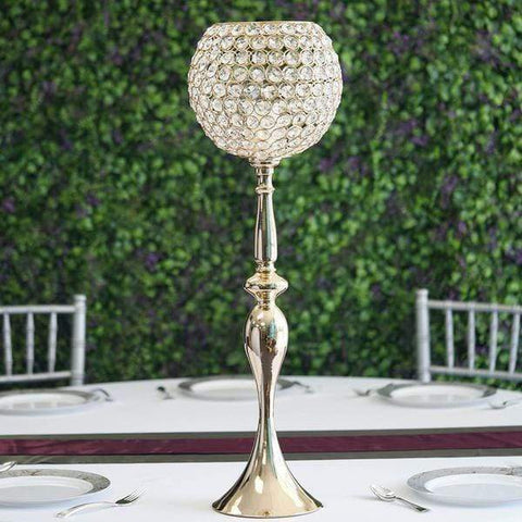 30 in Crystal Beaded Goblet Candle Holder Centerpiece