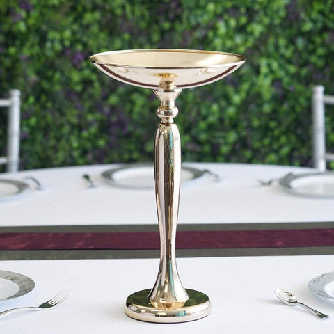 17 in Flared Top Metallic Candle Holder Vase Wedding Centerpiece Riser