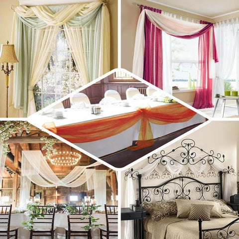 18 feet Sheer Organza Curtain Panel Backdrop Drape