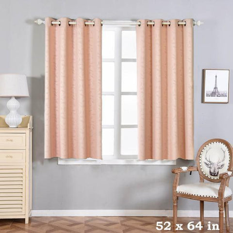52" x 64" Blush Embossed Blackout Window Curtain