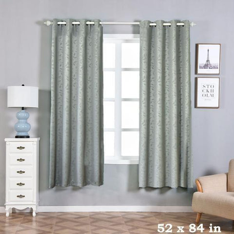 52" x 84" Charcoal Grey Embossed Blackout Window Curtains Drapes Panels
