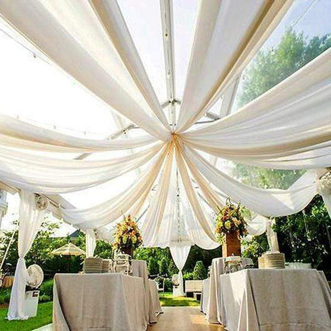 40 ft long Premium Sheer Voile Ceiling Draping Panel
