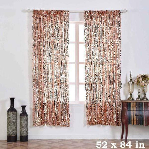 52" x 84" Blush Big Payette Sequin Window Curtains