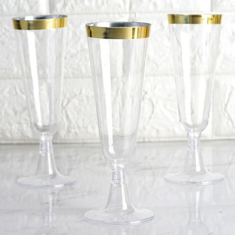 Champagne Plastic Disposable Glasses