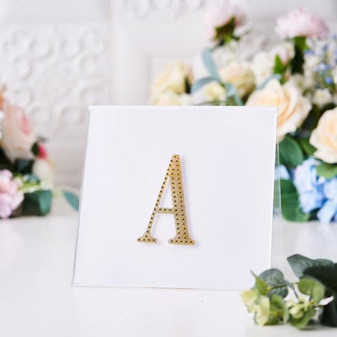 6" Gold Self-Adhesive Rhinestones Gems Sticker
