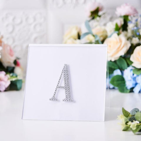 8" Silver Self-Adhesive Rhinestones Gems Sticker
