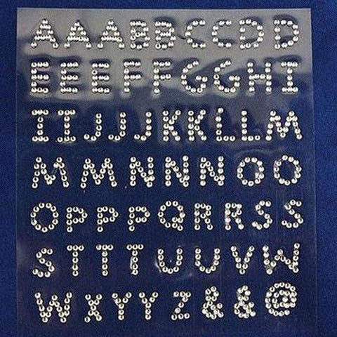 240 Alphabet Letters Rhinestones Gem Stickers