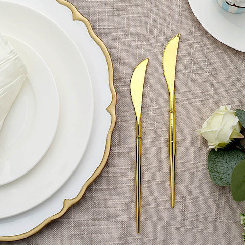 24 Metallic 8 in Plastic Knives Disposable Cutlery