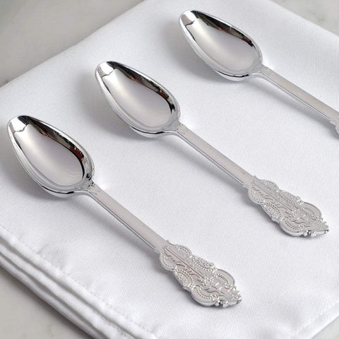 24 pcs 7 in long Metallic Disposable Plastic Party Spoons