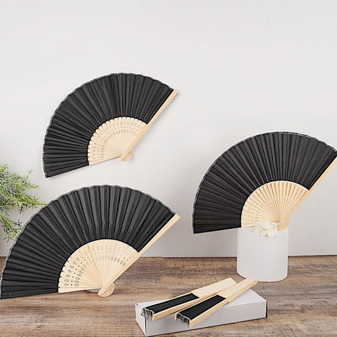 5 Silk Folding Hand Fans Wedding Favor