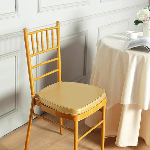 2 in thick Metallic Vinyl Chiavari Chair Cushion with Removable Cover