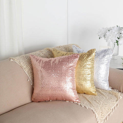 18x18 in Decorative Throw Pillow Covers Square Sequin Cushion Cases