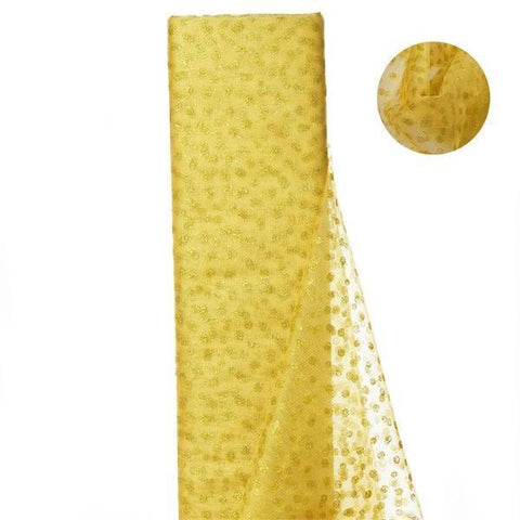 Glittered Polka Dot Tulle Fabric Bolt