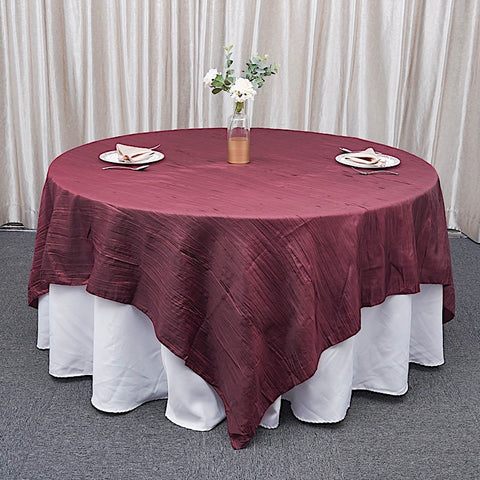 90x90 in Metallic Crinkled Taffeta Square Table Overlay