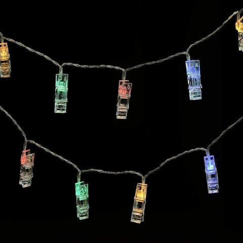 7 ft 20 LED Fairy Lights with Photo Clips Battery Operated Garland