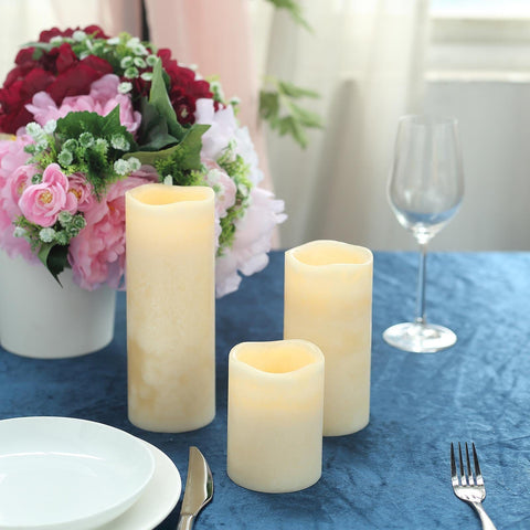 3 pcs LED Pillar Candles Lights with Remote Control