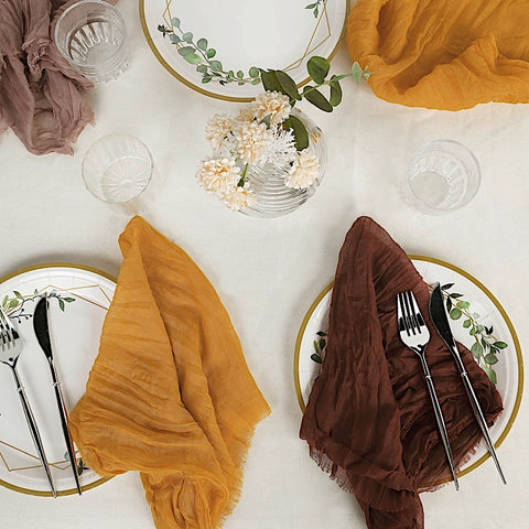 5 Cheesecloth Gauze Cotton Dinner Table Napkins