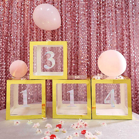 4 Iridescent 5 in Numbers Letters Stickers Backdrop Wall Decorations