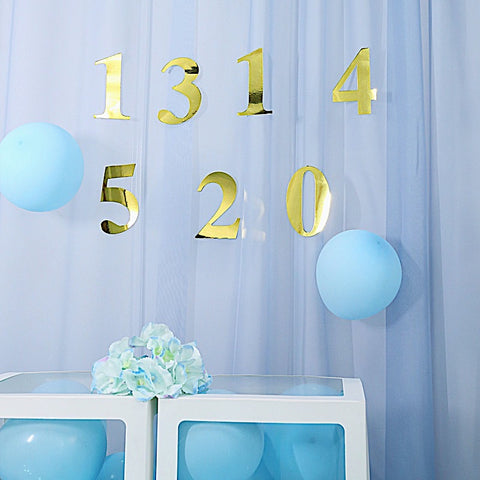 4 Metallic Gold 5 in Numbers Letters Stickers Backdrop Wall Decorations