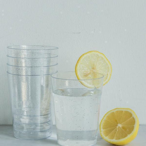 10 oz. Silver Glittered Plastic Cup