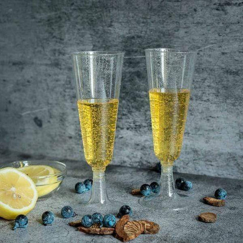 12 pcs 5 oz Clear Plastic Champagne Flutes