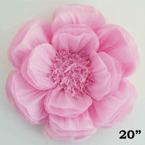 20 inch Pink Paper Large Peony Flowers