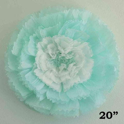 2 pcs 20 inch Blue Paper Large Carnation Flowers