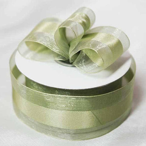 1 1/2 in x 25 yards Organza Ribbon with Satin Center
