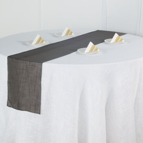 12x108 inches Premium Faux Burlap Polyester Table Runners