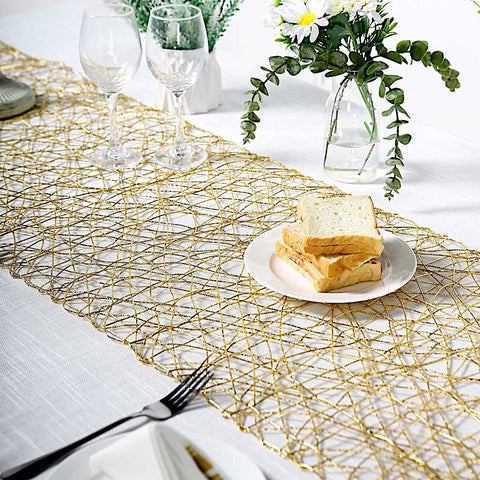 16x72 in Metallic Wire String Woven Table Runner