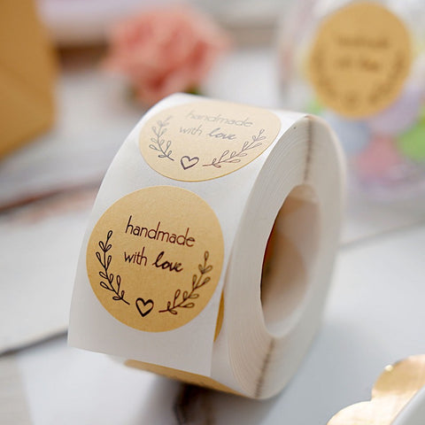 500 Round Self Adhesive Bakery Labels Stickers Roll