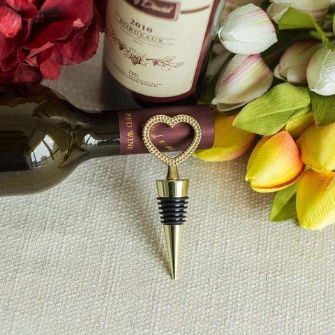 Diamond Heart Wine Bottle Stopper with Gift Box