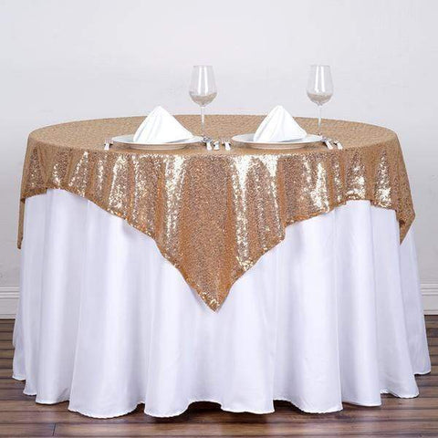 54" x 54" Gold Sequin Square Tablecloth