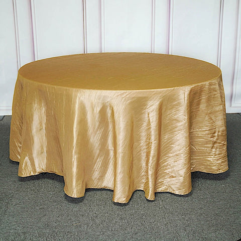 120 in Metallic Crinkled Taffeta Round Tablecloth