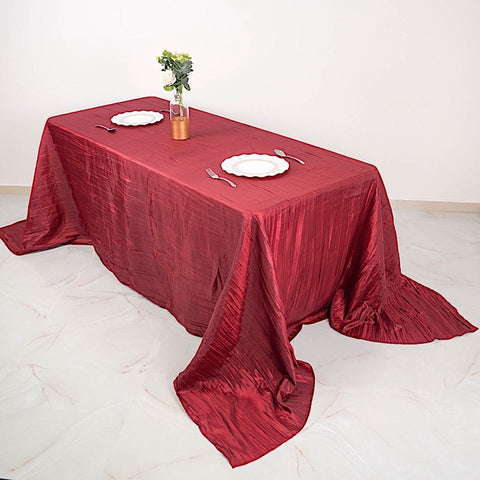 90x132 in Metallic Crinkled Taffeta Rectangular Tablecloth